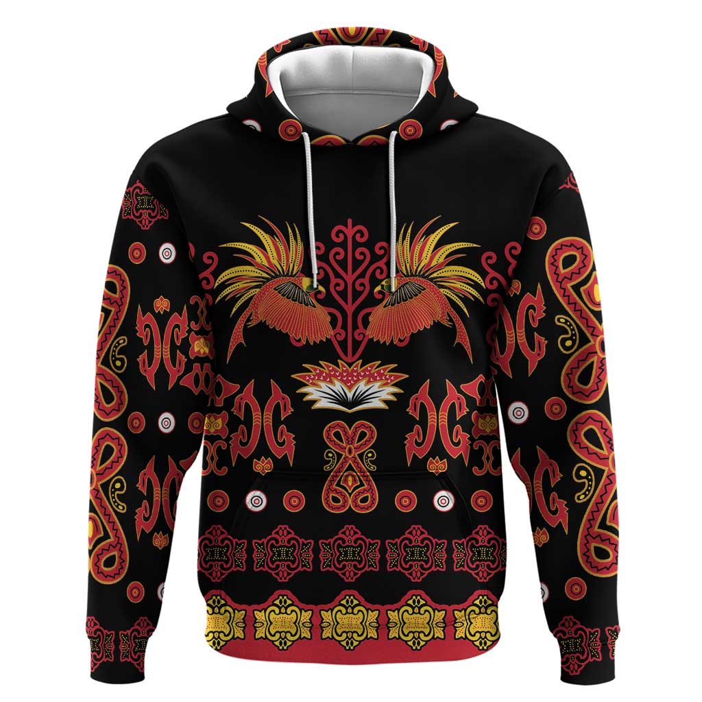 Papua Batik Motif Zip Hoodie Papua Spirit Black Version LT05 Pullover Hoodie Black - Polynesian Pride