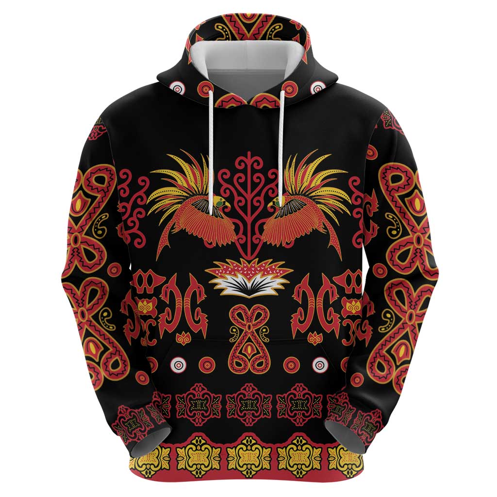 Papua Batik Motif Zip Hoodie Papua Spirit Black Version LT05 - Polynesian Pride