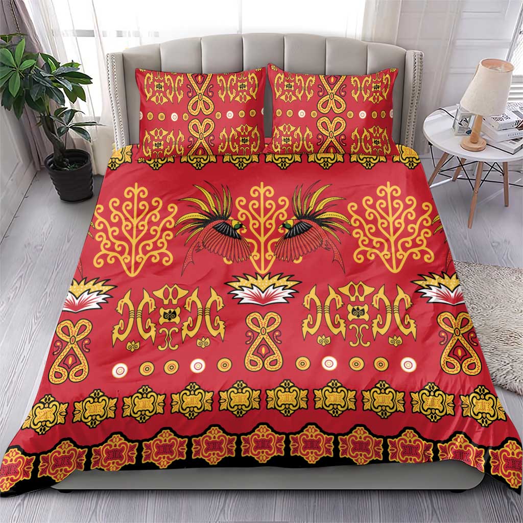 Papua Batik Motif Bedding Set Papua Spirit Red Version - Polynesian Pride