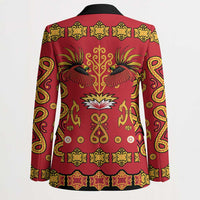 Papua Batik Motif Blazer Papua Spirit Red Version - Polynesian Pride