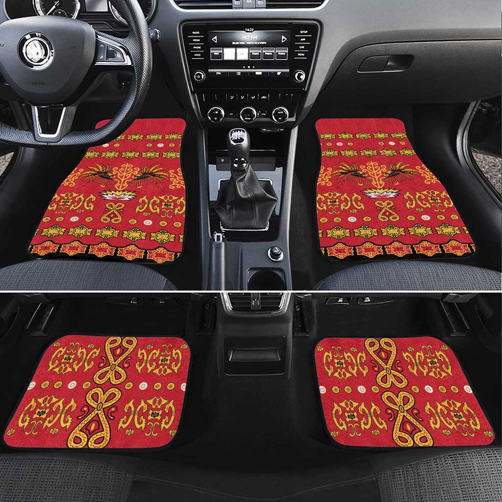 Papua Batik Motif Car Mats Papua Spirit Red Version - Polynesian Pride