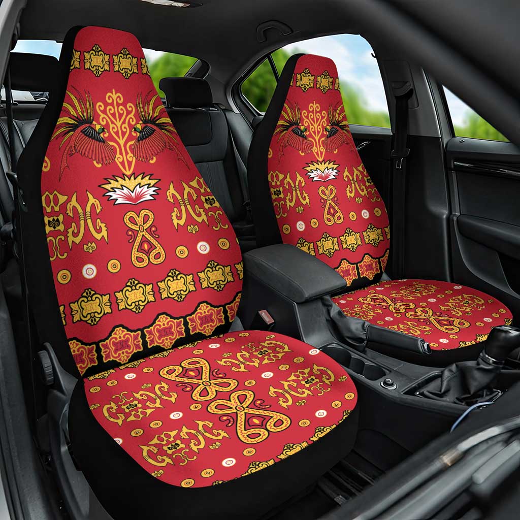 Papua Batik Motif Car Seat Cover Papua Spirit Red Version - Polynesian Pride