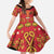 Papua Batik Motif Family Matching Off The Shoulder Long Sleeve Dress and Hawaiian Shirt Papua Spirit Red Version - Polynesian Pride