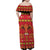 Papua Batik Motif Family Matching Off Shoulder Maxi Dress and Hawaiian Shirt Papua Spirit Red Version - Polynesian Pride