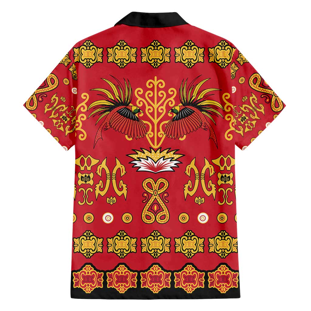 Papua Batik Motif Family Matching Puletasi and Hawaiian Shirt Papua Spirit Red Version LT05 - Polynesian Pride