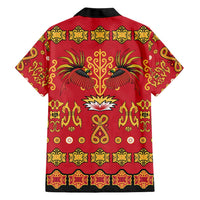 Papua Batik Motif Family Matching Short Sleeve Bodycon Dress and Hawaiian Shirt Papua Spirit Red Version - Polynesian Pride