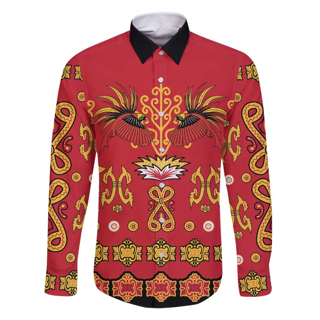 Papua Batik Motif Family Matching Short Sleeve Bodycon Dress and Hawaiian Shirt Papua Spirit Red Version - Polynesian Pride