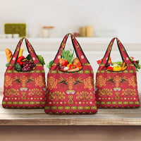 Papua Batik Motif Grocery Bag Papua Spirit Red Version - Polynesian Pride