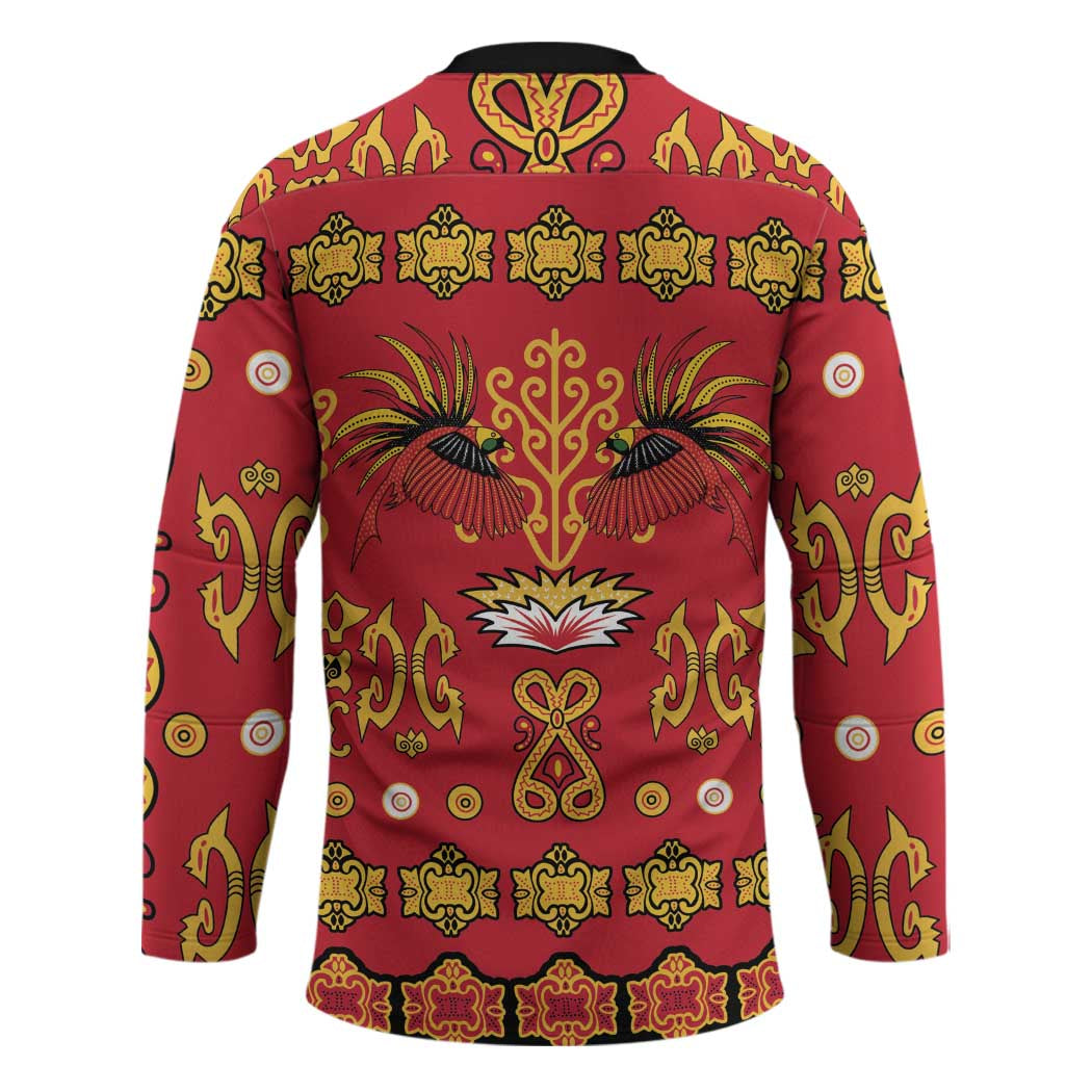 Papua Batik Motif Hockey Jersey Papua Spirit Red Version - Polynesian Pride