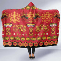 Papua Batik Motif Hooded Blanket Papua Spirit Red Version - Polynesian Pride