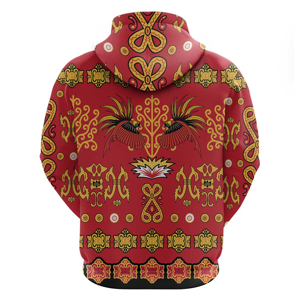 Papua Batik Motif Hoodie Papua Spirit Red Version - Polynesian Pride