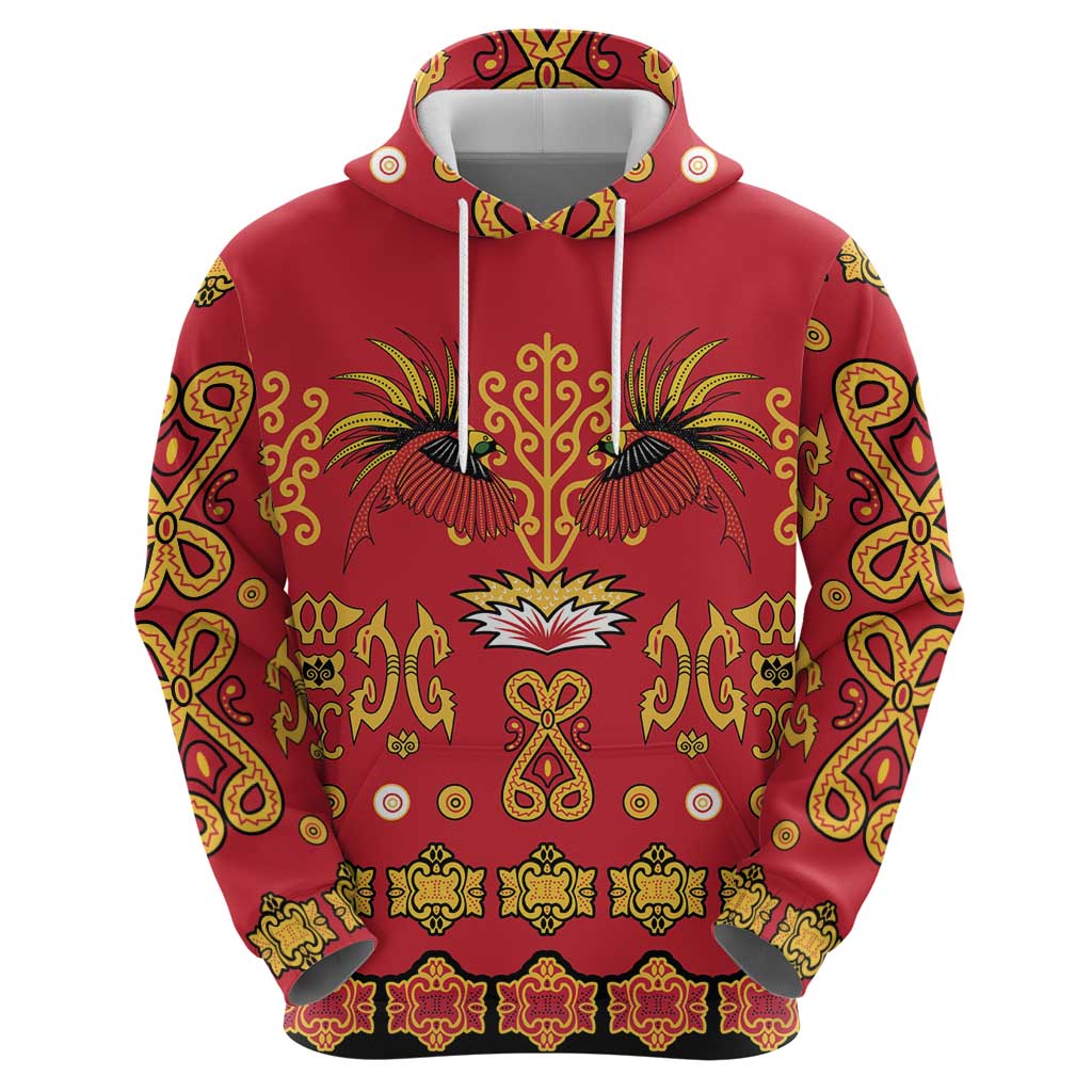 Papua Batik Motif Hoodie Papua Spirit Red Version - Polynesian Pride