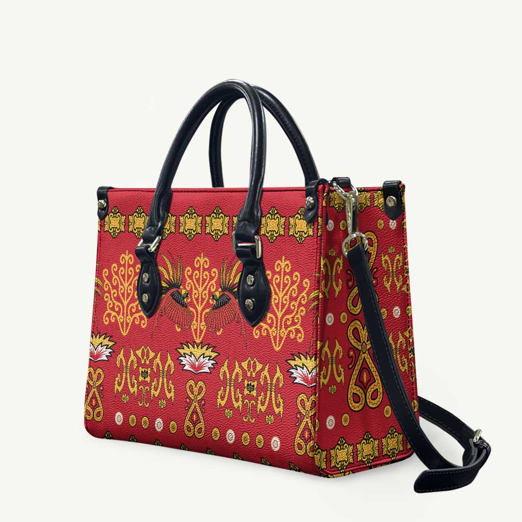 Papua Batik Motif Leather Bag Papua Spirit Red Version - Polynesian Pride