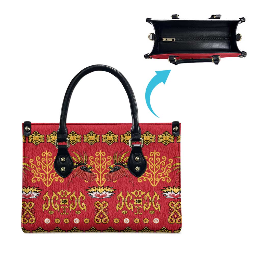 Papua Batik Motif Leather Bag Papua Spirit Red Version - Polynesian Pride