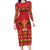 Papua Batik Motif Long Sleeve Bodycon Dress Papua Spirit Red Version - Polynesian Pride