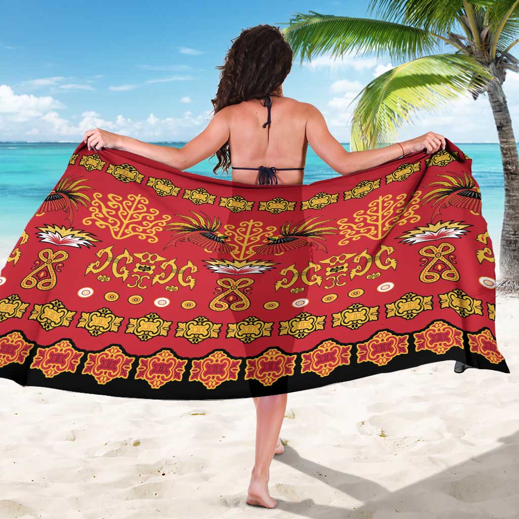 Papua Batik Motif Sarong Papua Spirit Red Version - Polynesian Pride
