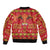 Papua Batik Motif Sleeve Zip Bomber Jacket Papua Spirit Red Version - Polynesian Pride