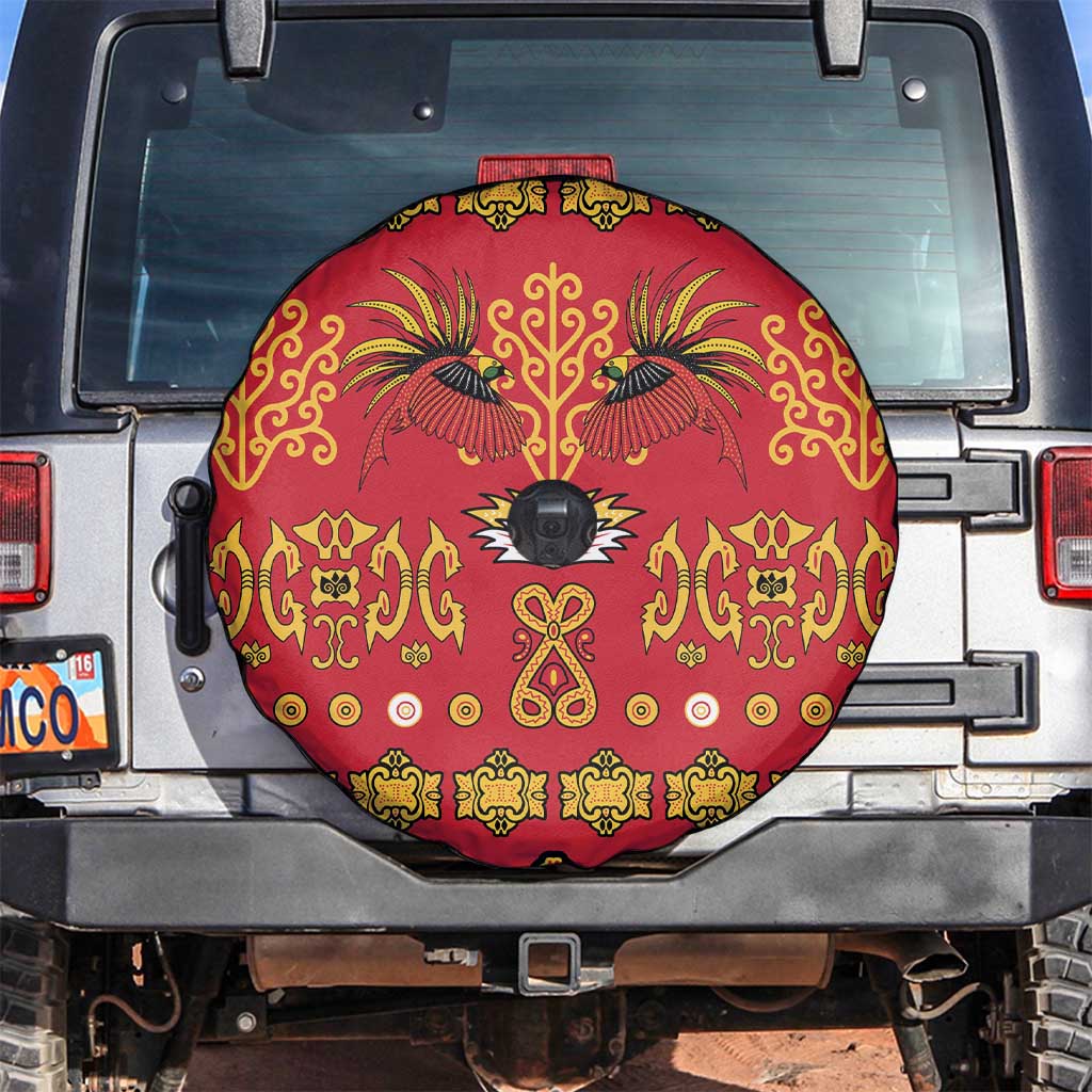 Papua Batik Motif Spare Tire Cover Papua Spirit Red Version - Polynesian Pride