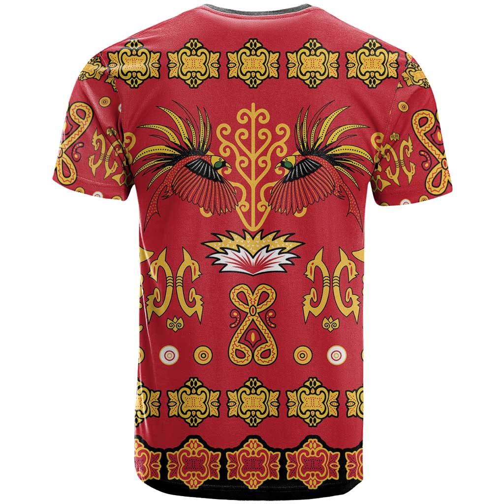 Papua Batik Motif T Shirt Papua Spirit Red Version - Polynesian Pride