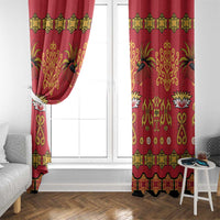 Papua Batik Motif Window Curtain Papua Spirit Red Version - Polynesian Pride