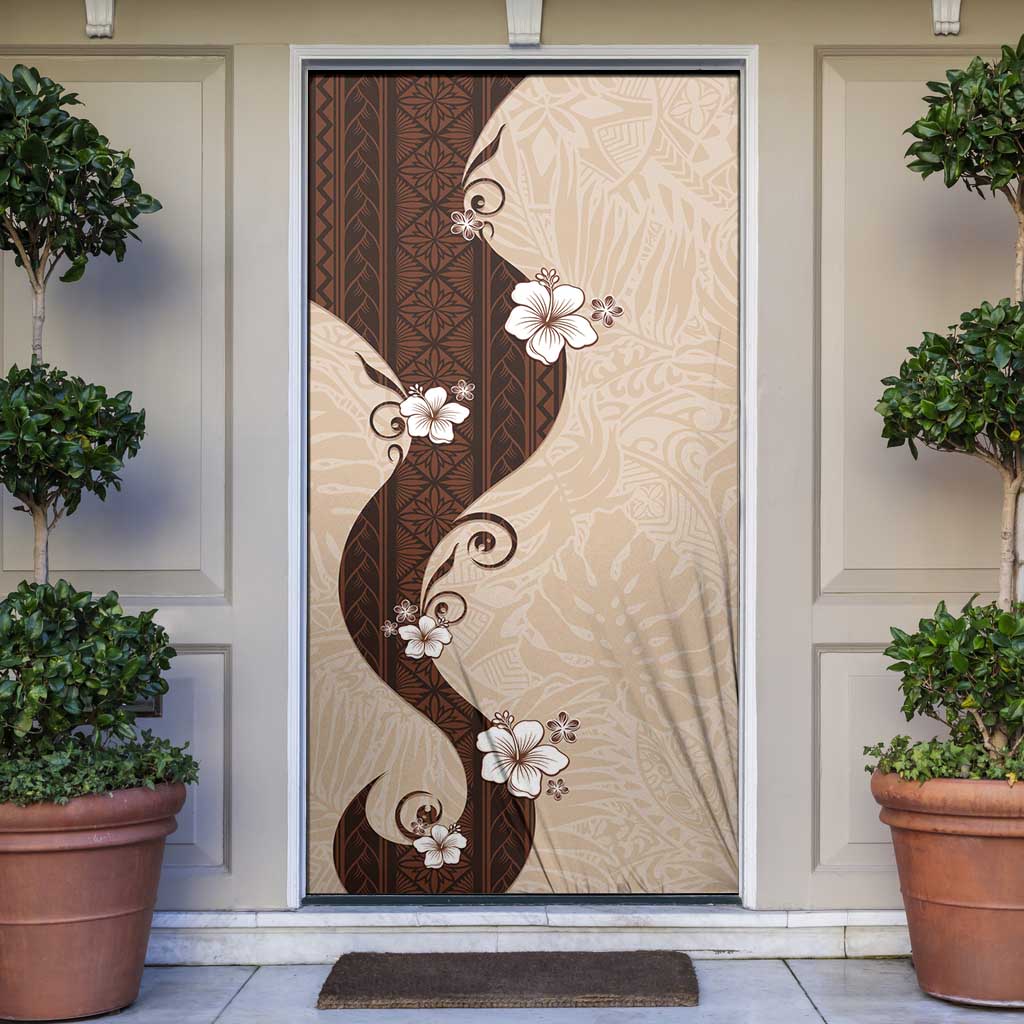 Polynesia Hibiscus Door Cover Cameo Curve Motif - Polynesian Pride