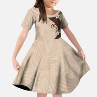 Polynesia Hibiscus Family Matching Mermaid Dress and Hawaiian Shirt Cameo Curve Motif - Polynesian Pride