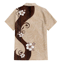 Polynesia Hibiscus Family Matching Mermaid Dress and Hawaiian Shirt Cameo Curve Motif - Polynesian Pride