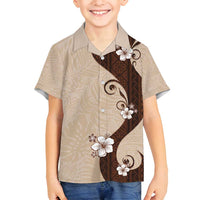 Polynesia Hibiscus Family Matching Puletasi and Hawaiian Shirt Cameo Curve Motif - Polynesian Pride
