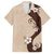 Polynesia Hibiscus Family Matching Tank Maxi Dress and Hawaiian Shirt Cameo Curve Motif - Polynesian Pride