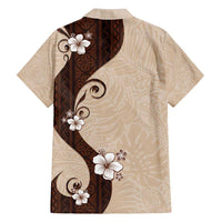 Polynesia Hibiscus Family Matching Tank Maxi Dress and Hawaiian Shirt Cameo Curve Motif - Polynesian Pride
