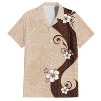 Polynesia Hibiscus Hawaiian Shirt Cameo Curve Motif - Polynesian Pride