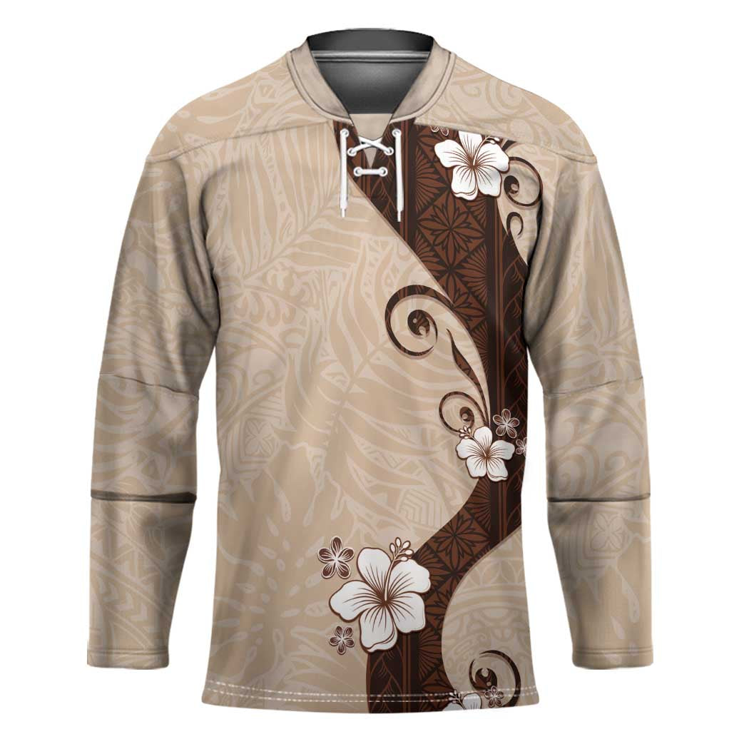Polynesia Hibiscus Hockey Jersey Cameo Curve Motif - Polynesian Pride