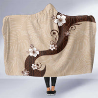 Polynesia Hibiscus Hooded Blanket Cameo Curve Motif - Polynesian Pride