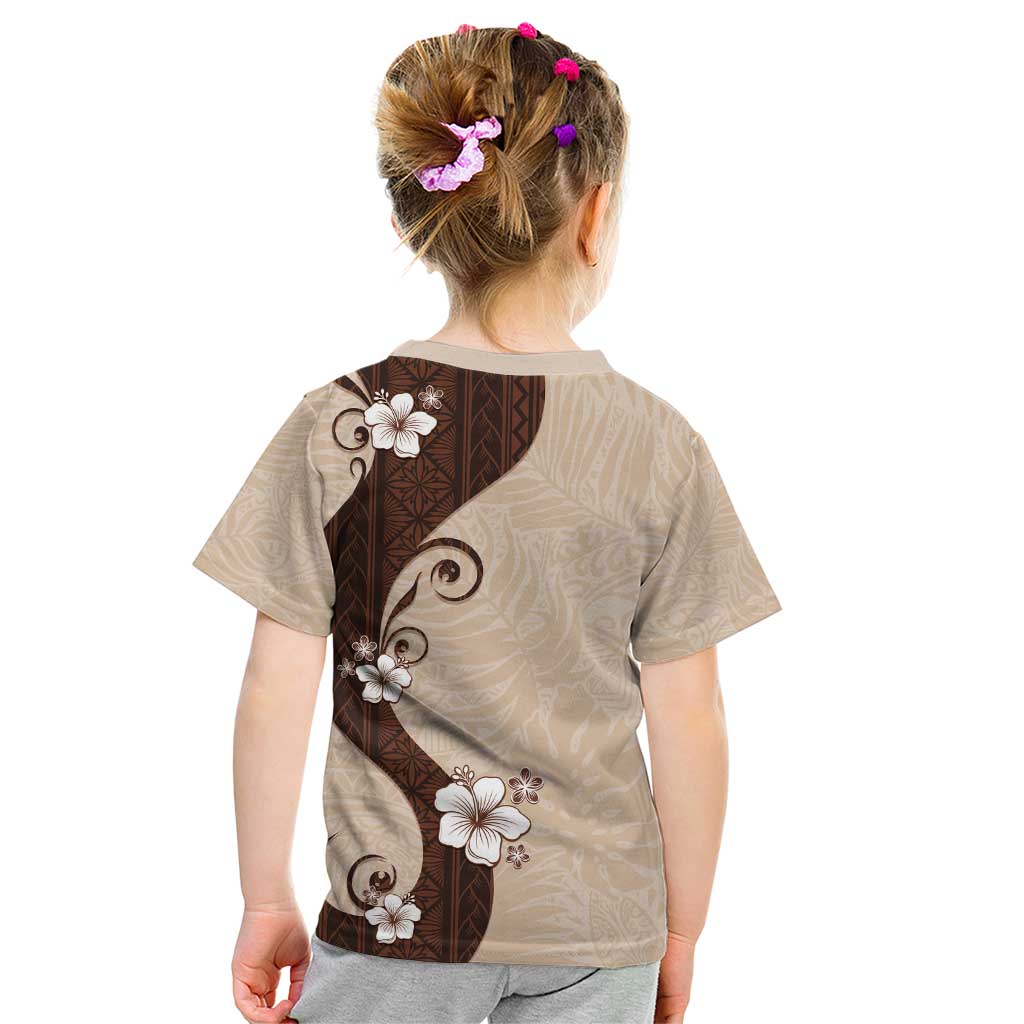 Polynesia Hibiscus Kid T Shirt Cameo Curve Motif - Polynesian Pride