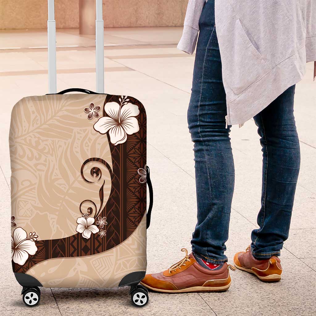 Polynesia Hibiscus Luggage Cover Cameo Curve Motif - Polynesian Pride