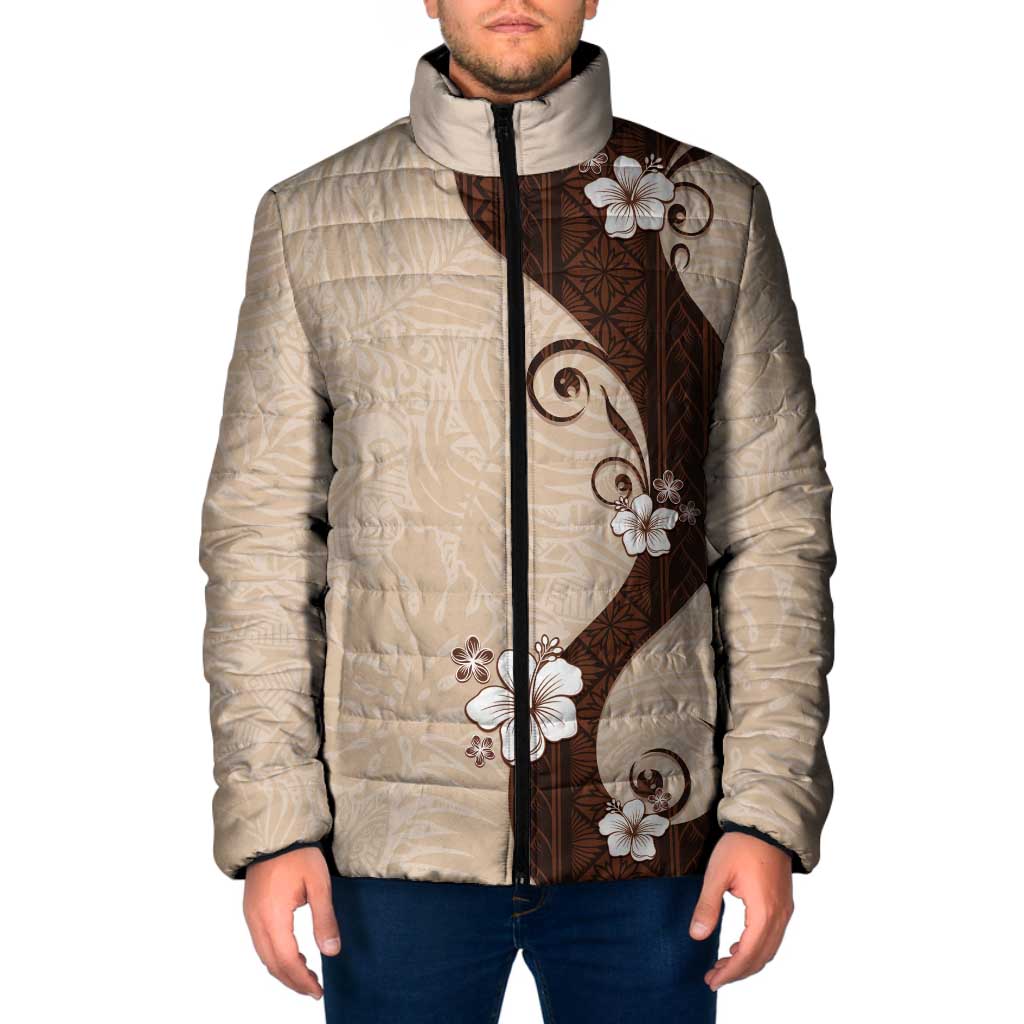 Polynesia Hibiscus Padded Jacket Cameo Curve Motif - Polynesian Pride