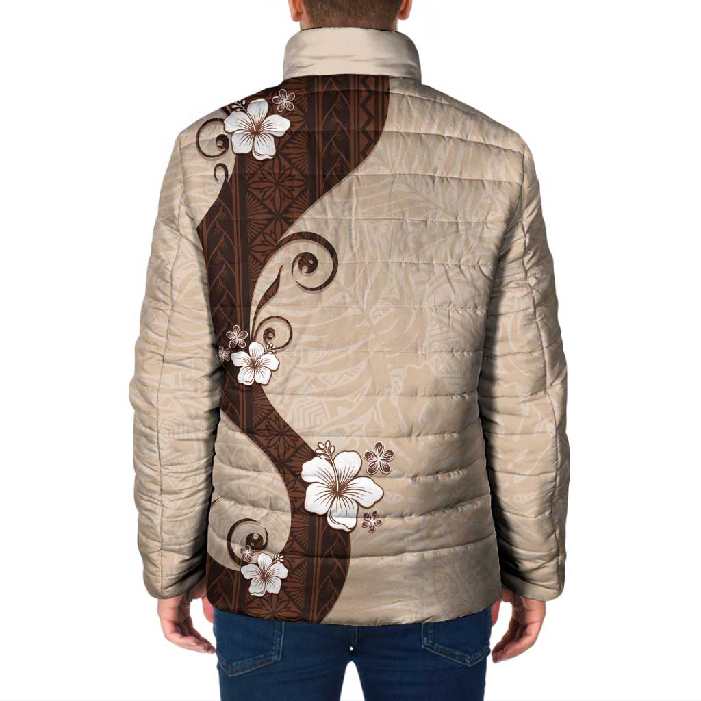 Polynesia Hibiscus Padded Jacket Cameo Curve Motif - Polynesian Pride
