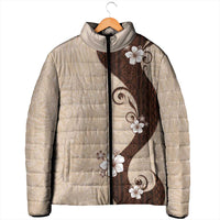 Polynesia Hibiscus Padded Jacket Cameo Curve Motif - Polynesian Pride