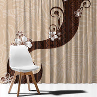 Polynesia Hibiscus Window Curtain Cameo Curve Motif - Polynesian Pride