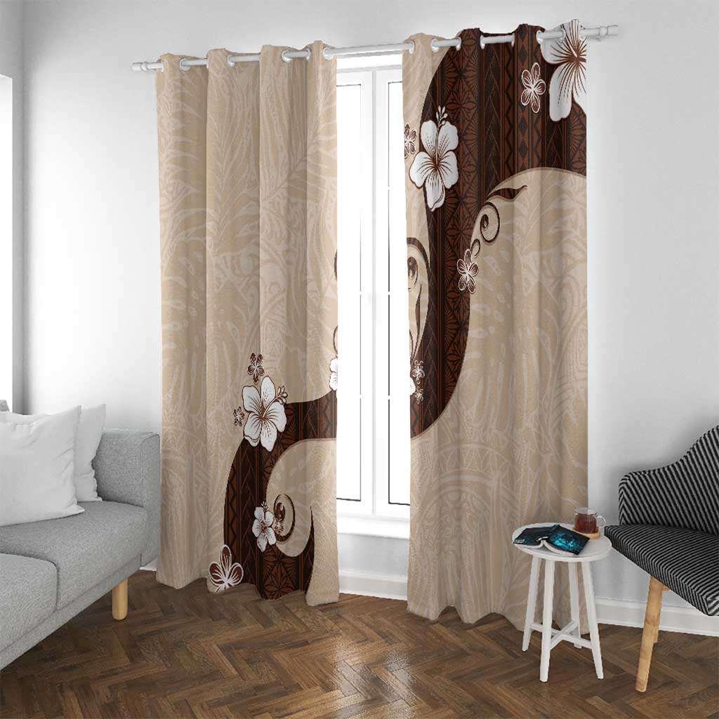 Polynesia Hibiscus Window Curtain Cameo Curve Motif - Polynesian Pride