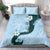 Polynesia Hibiscus Bedding Set Sky Blue Curve Motif - Polynesian Pride