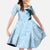 Polynesia Hibiscus Family Matching Tank Maxi Dress and Hawaiian Shirt Sky Blue Curve Motif - Polynesian Pride
