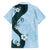 Polynesia Hibiscus Family Matching Tank Maxi Dress and Hawaiian Shirt Sky Blue Curve Motif - Polynesian Pride