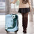 Polynesia Hibiscus Luggage Cover Sky Blue Curve Motif - Polynesian Pride