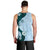 Polynesia Hibiscus Men Tank Top Sky Blue Curve Motif - Polynesian Pride