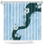 Polynesia Hibiscus Shower Curtain Sky Blue Curve Motif - Polynesian Pride