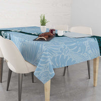 Polynesia Hibiscus Tablecloth Sky Blue Curve Motif - Polynesian Pride