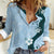 Polynesia Hibiscus Women Casual Shirt Sky Blue Curve Motif - Polynesian Pride