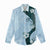 Polynesia Hibiscus Women Casual Shirt Sky Blue Curve Motif - Polynesian Pride