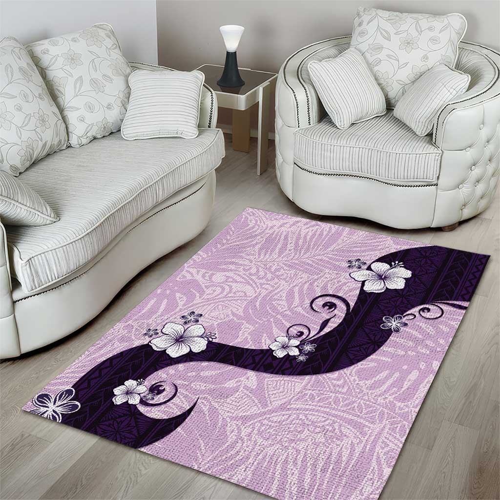 Polynesia Hibiscus Area Rug Thistle Curve Motif - Polynesian Pride